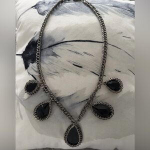 Amrita Singh Black Teardrop Pendant Necklace